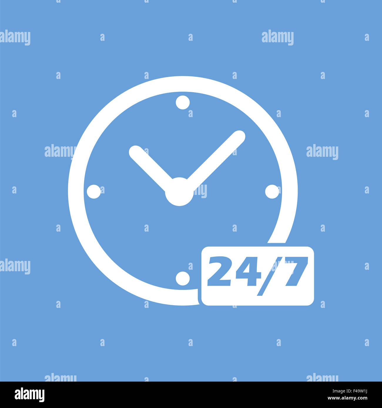 Clock white icon Stock Photo - Alamy