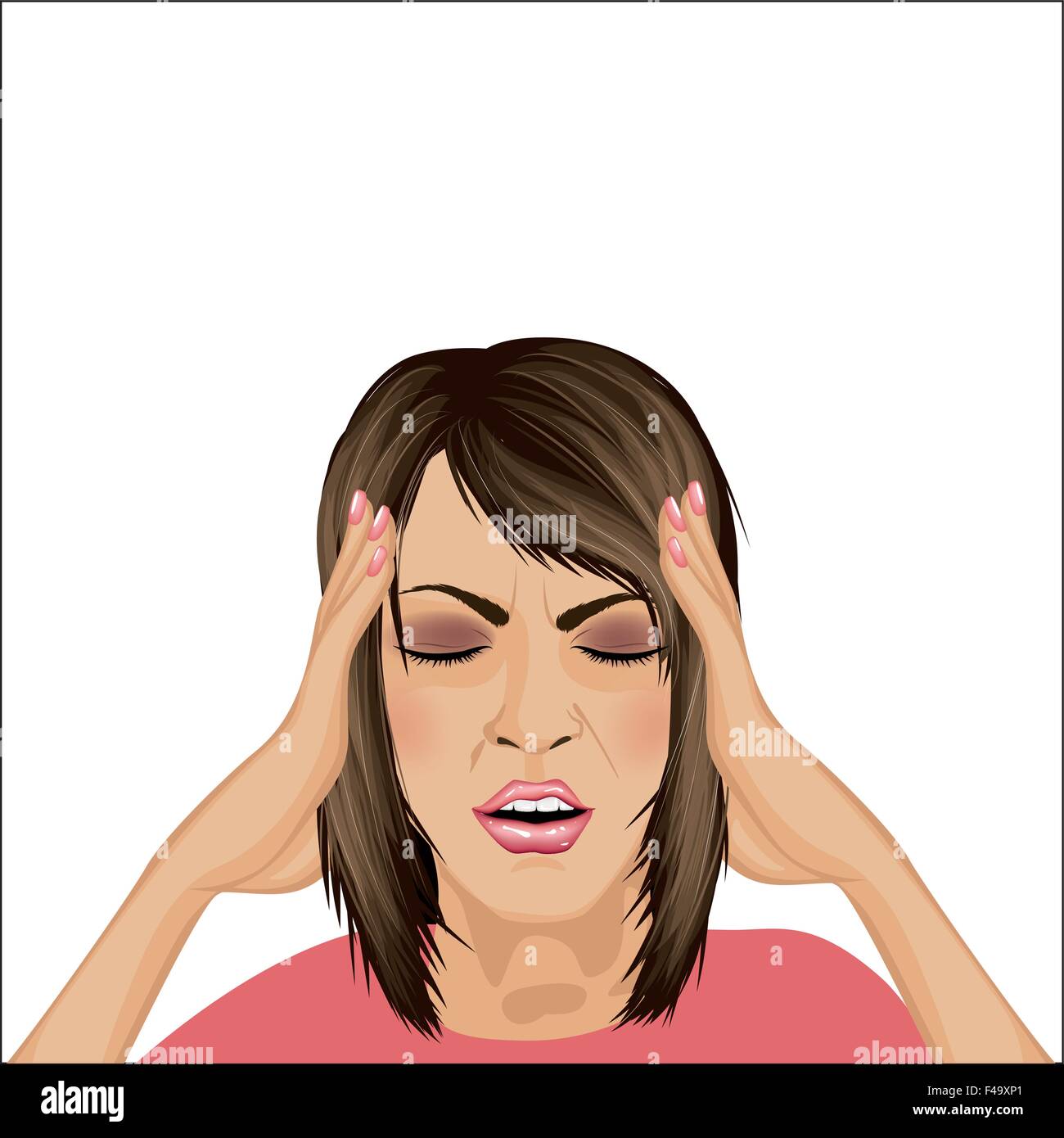 Woman's headache Stock Vector