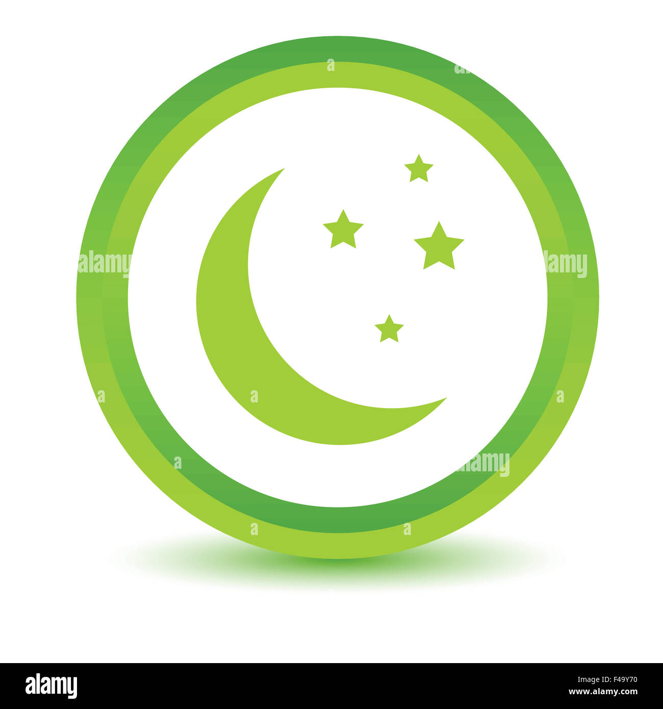 Green moon icon Stock Photo