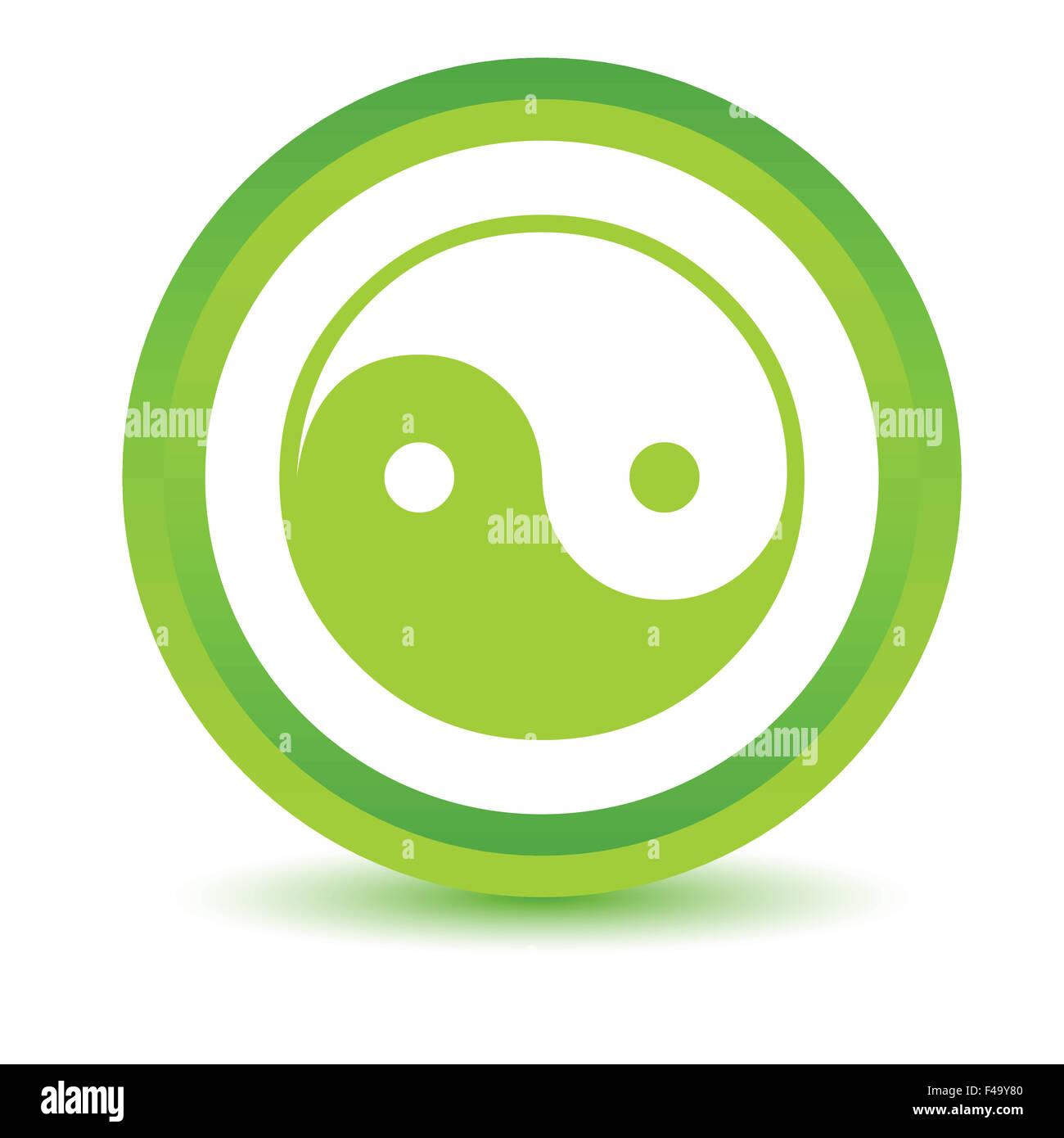 Green Yin Yang icon Stock Photo - Alamy