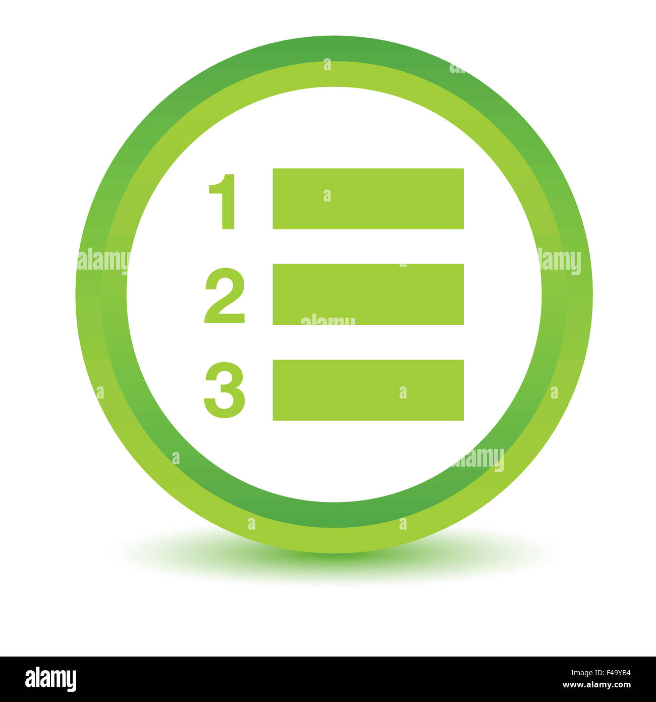 Green numbered list icon Stock Photo