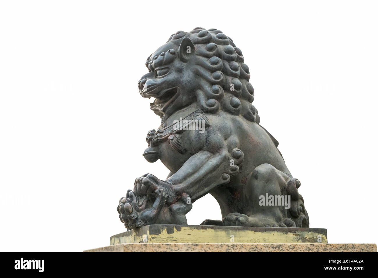 copper lion statue isolated Stock Photo Alamy