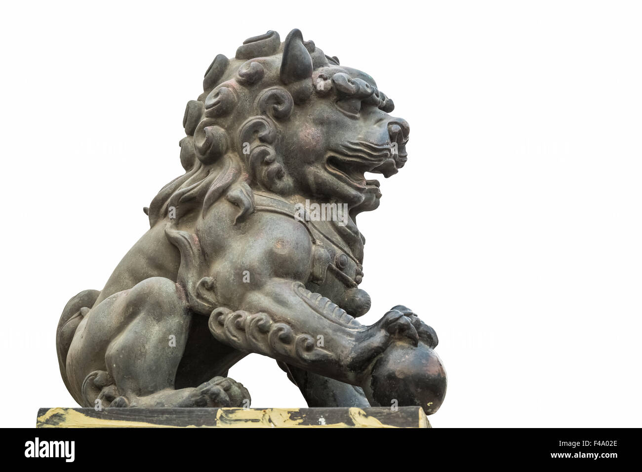 copper lion statue isolated Stock Photo Alamy