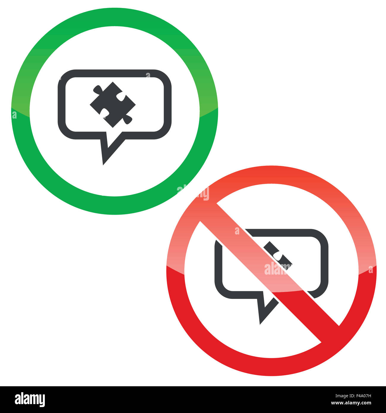 Puzzle message permission signs Stock Photo Alamy