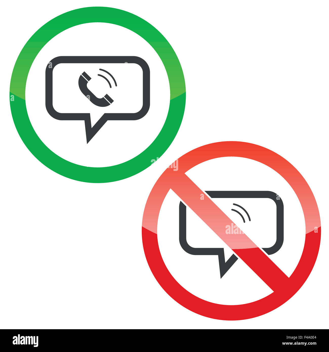 Calling message permission signs Stock Photo