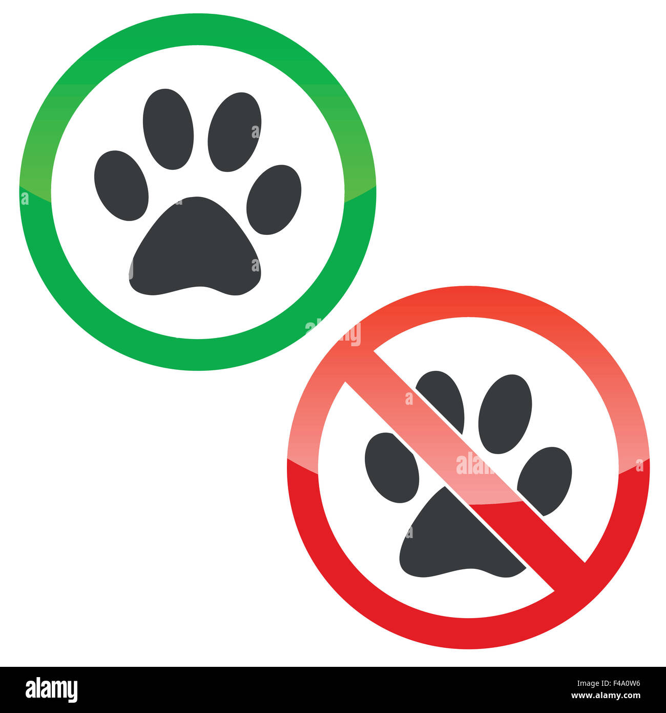 Animal permission signs set Stock Photo - Alamy