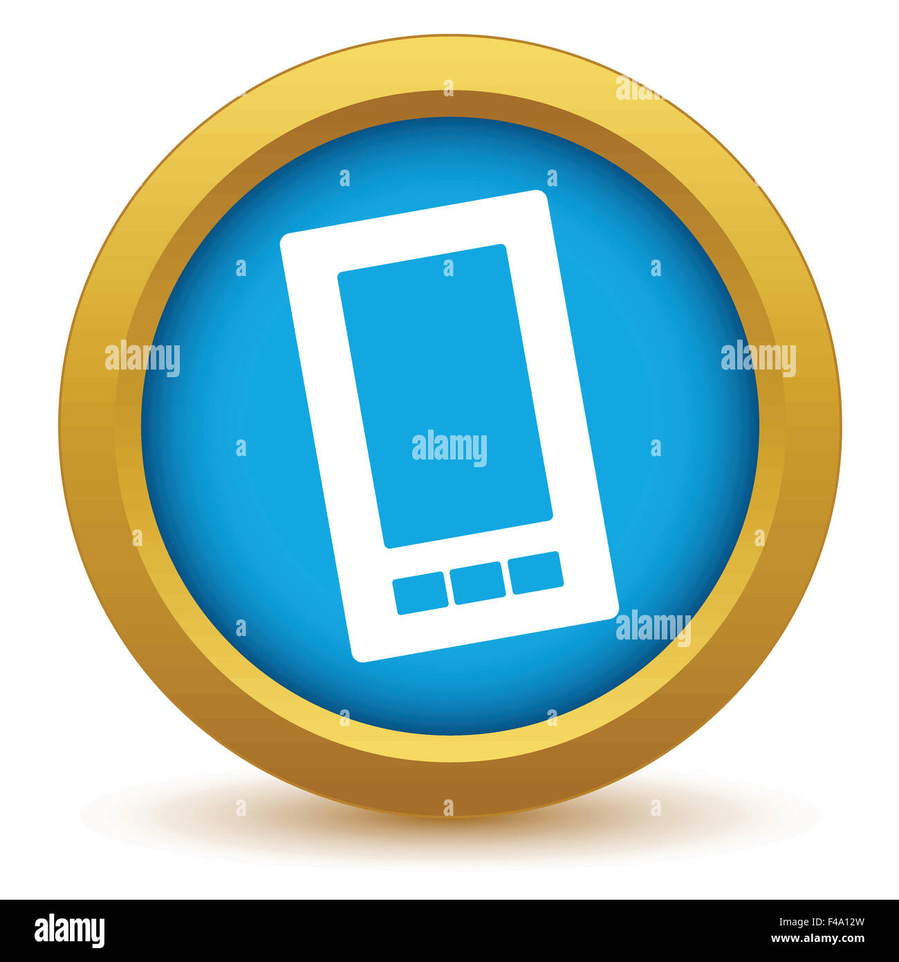 Gold smartphone icon Stock Photo - Alamy