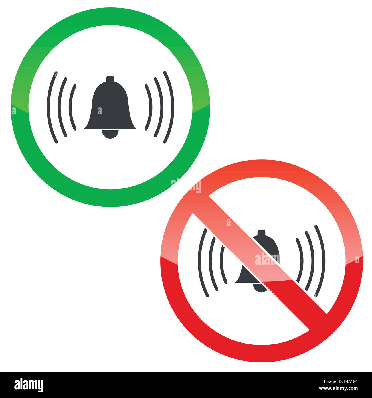 Alarm permission signs set Stock Photo Alamy