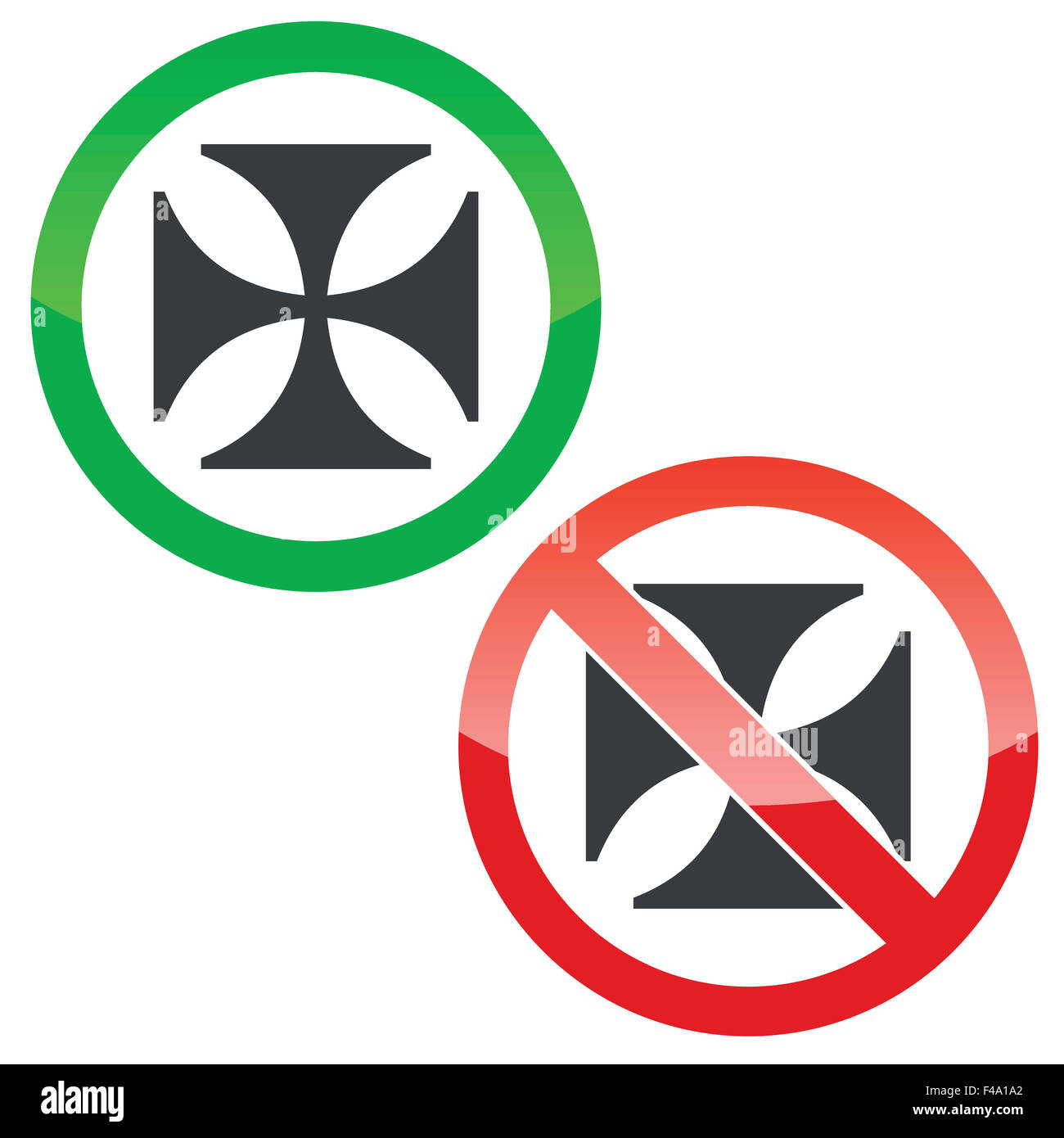 Maltese cross permission signs set Stock Photo Alamy