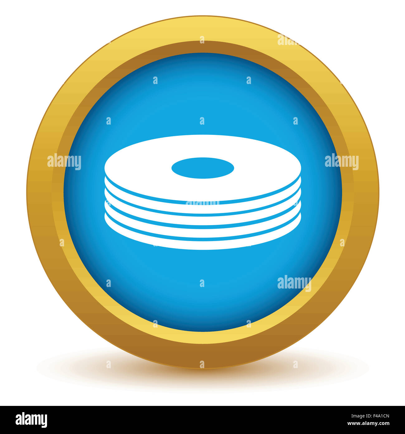 Gold disk icon Stock Photo Alamy