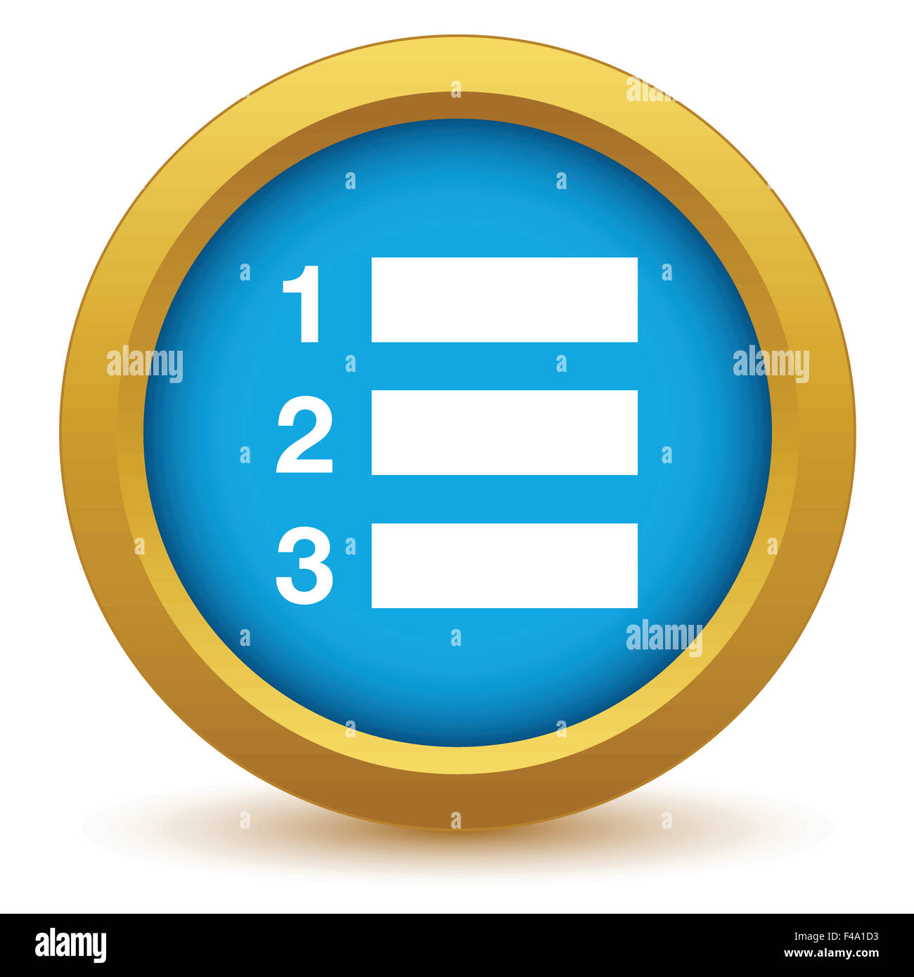 Gold list icon Stock Photo Alamy