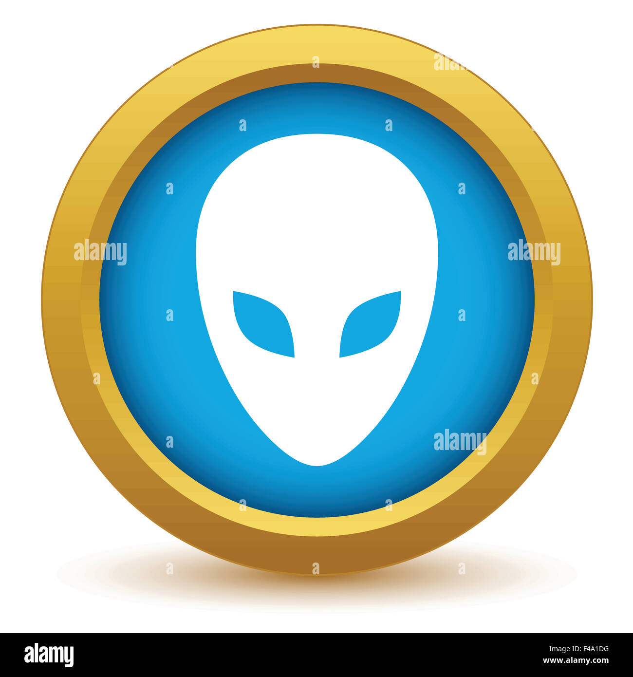 Gold extraterrestrial icon Stock Photo - Alamy