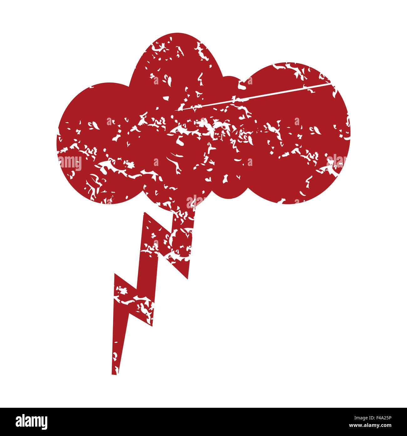 Red grunge storm logo Stock Photo