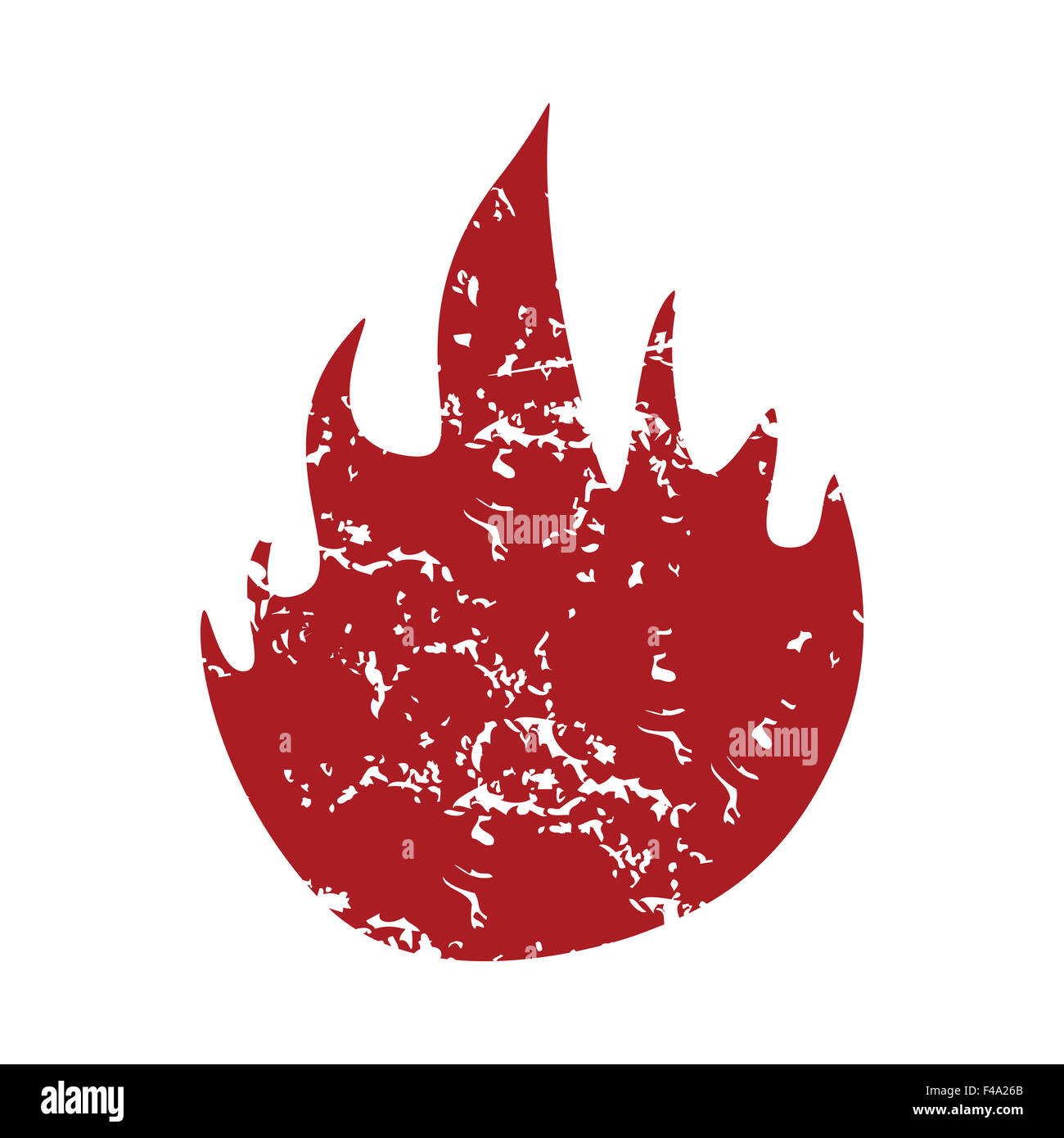 Red grunge fire logo Stock Photo