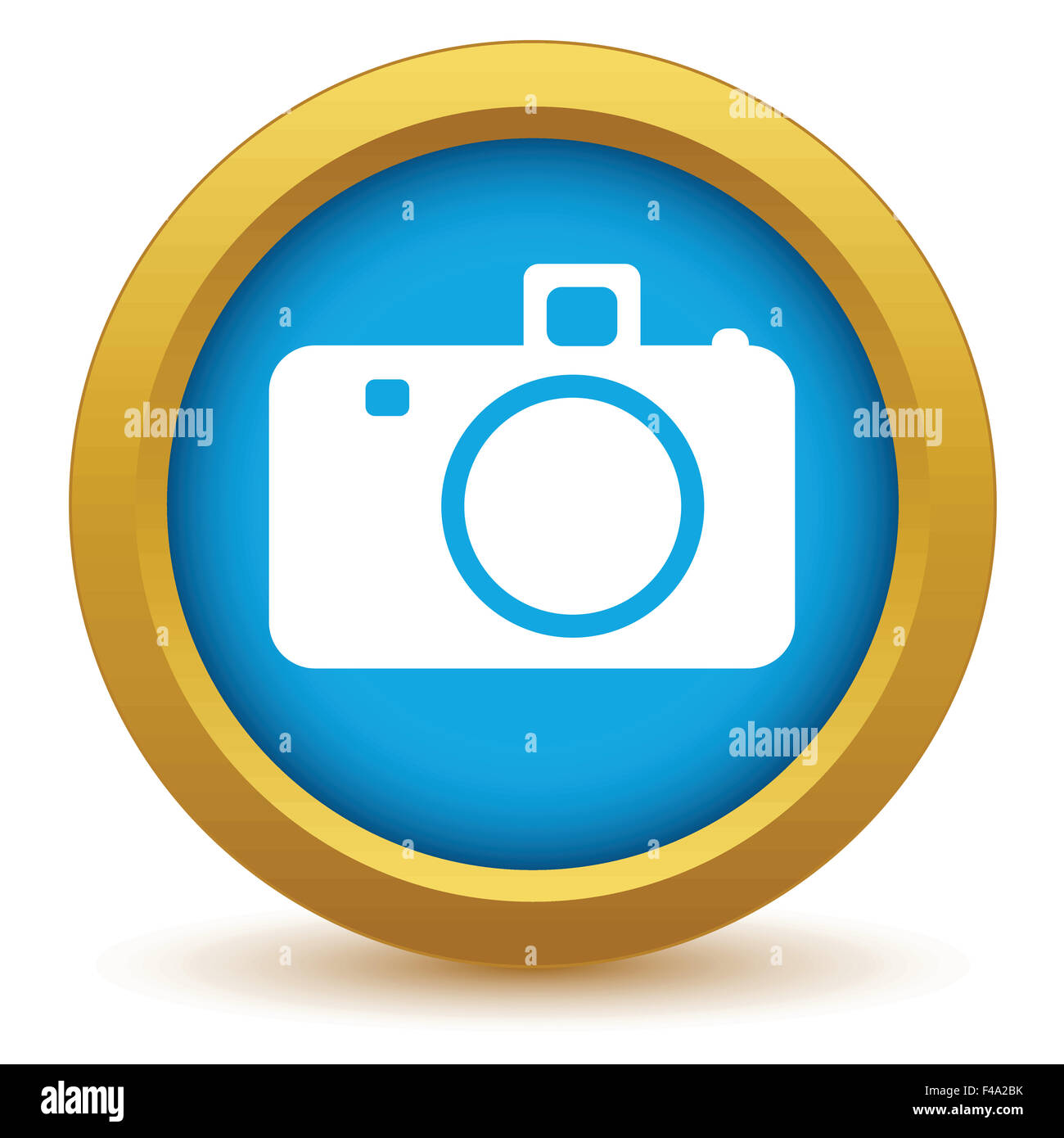 Gold camera icon Stock Photo - Alamy