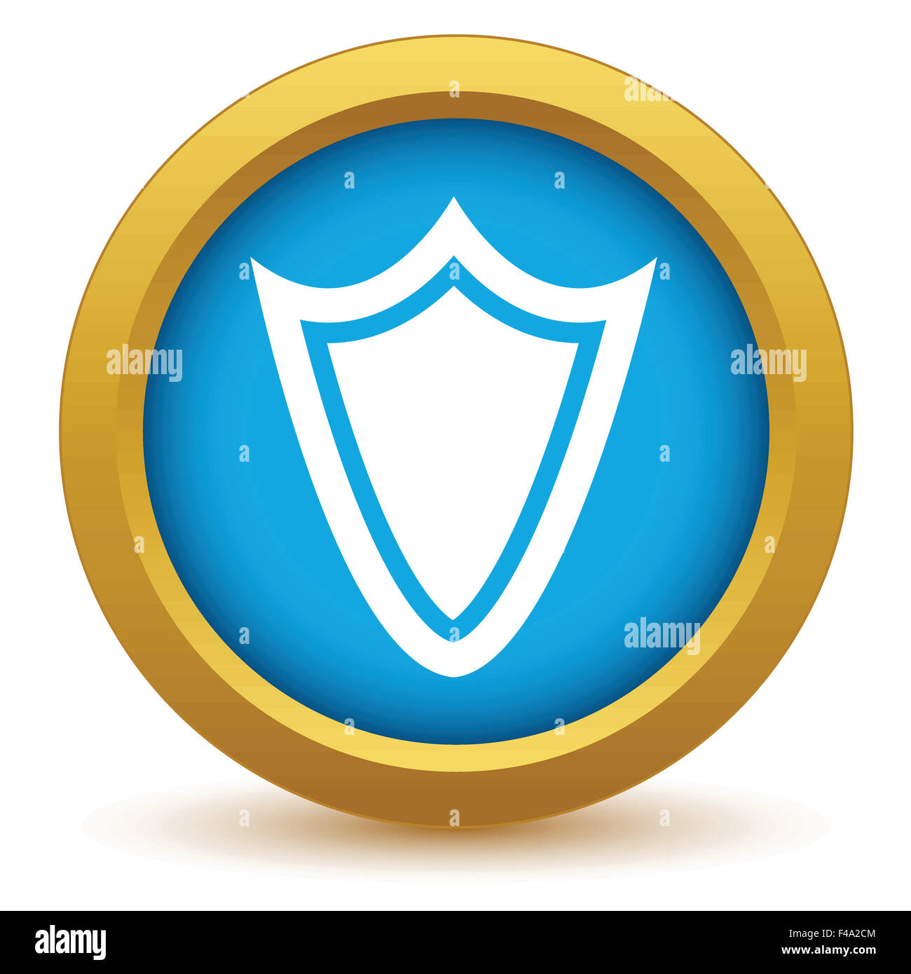 Gold shield icon Stock Photo Alamy