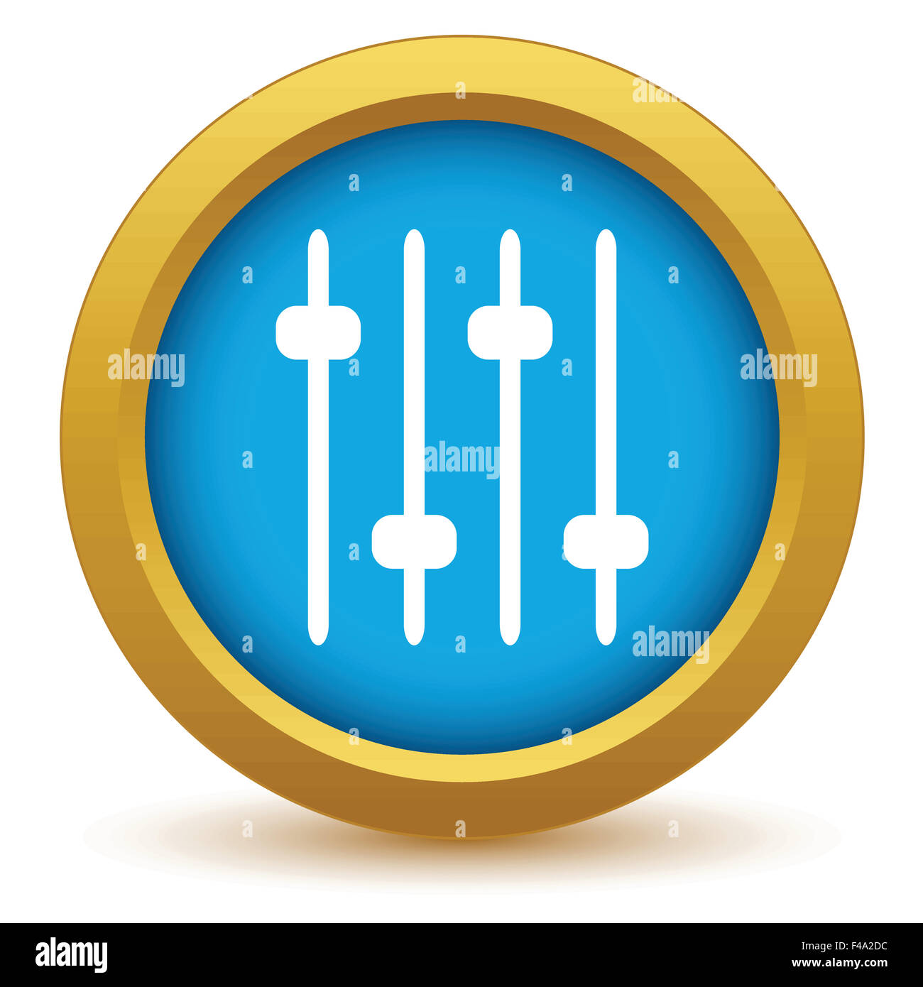 Gold adjusting the sound icon Stock Photo