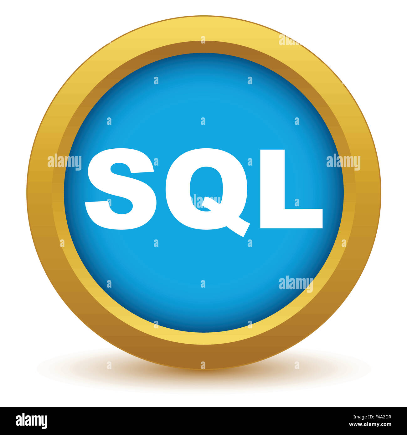 Gold sql icon Stock Photo - Alamy