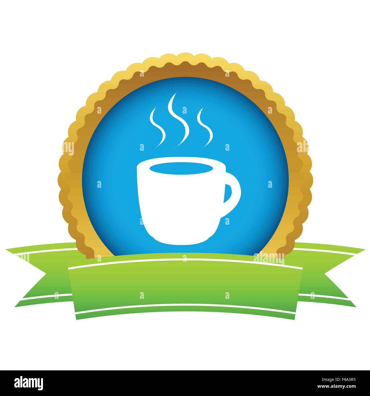 Gold cup of coffee logo Stock Photo Alamy