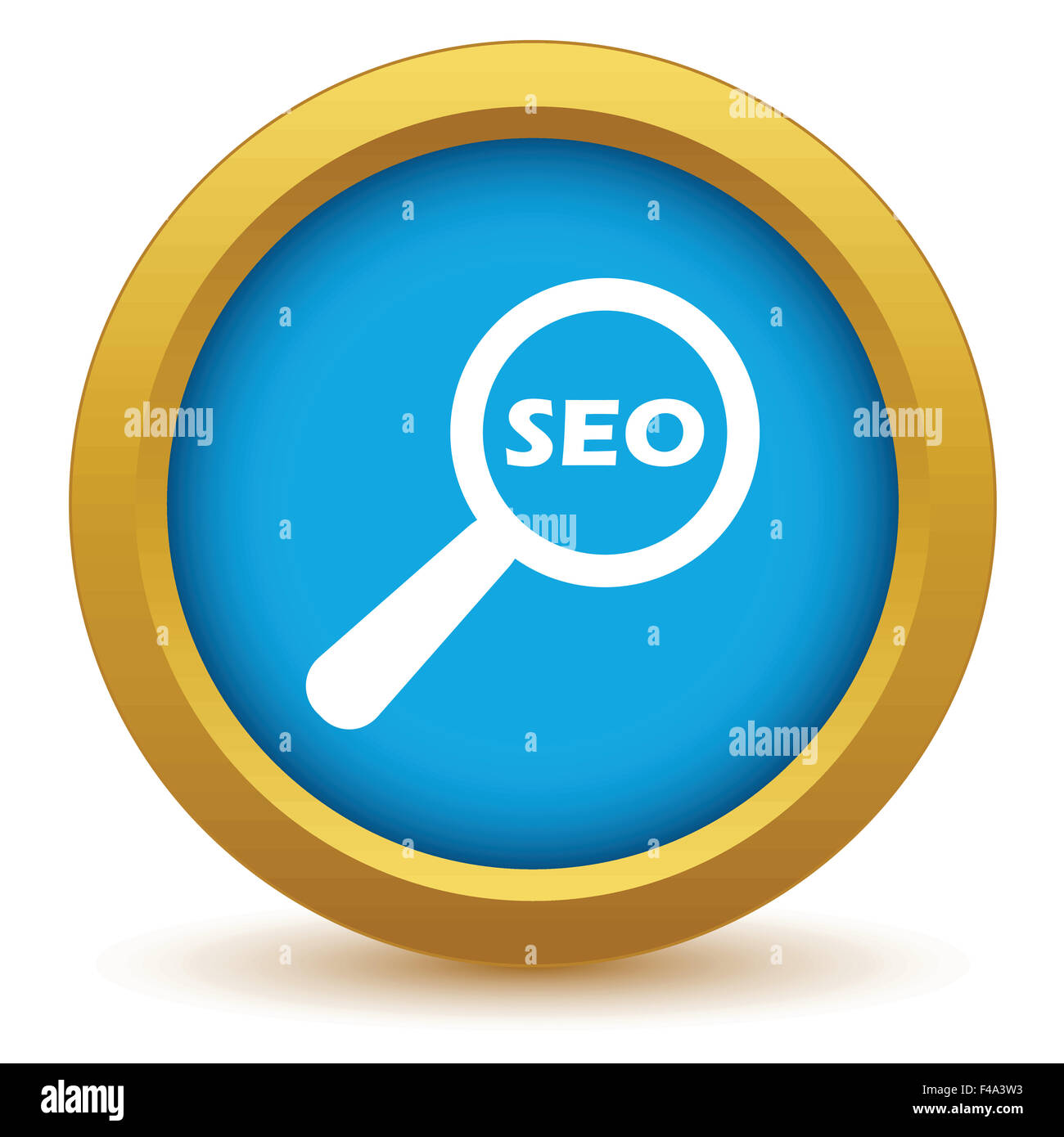 Gold seo search icon Stock Photo