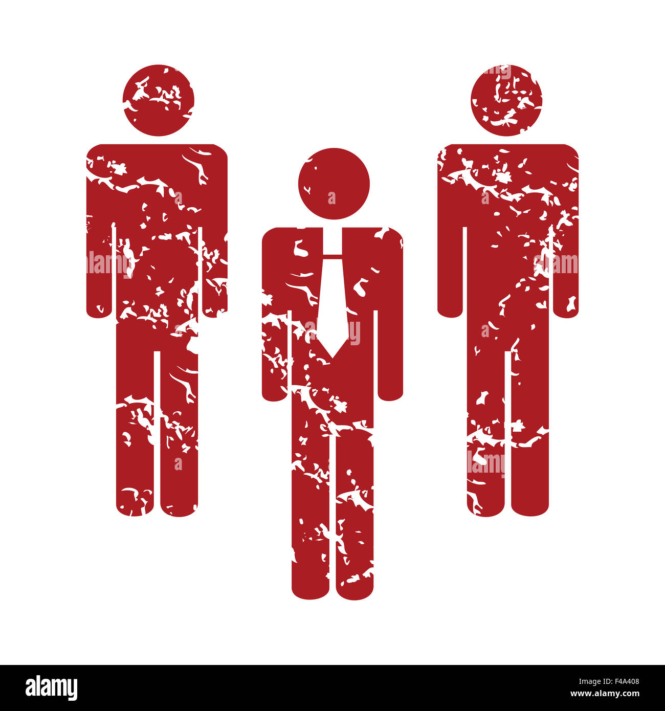 Red grunge working team logo Stock Photo