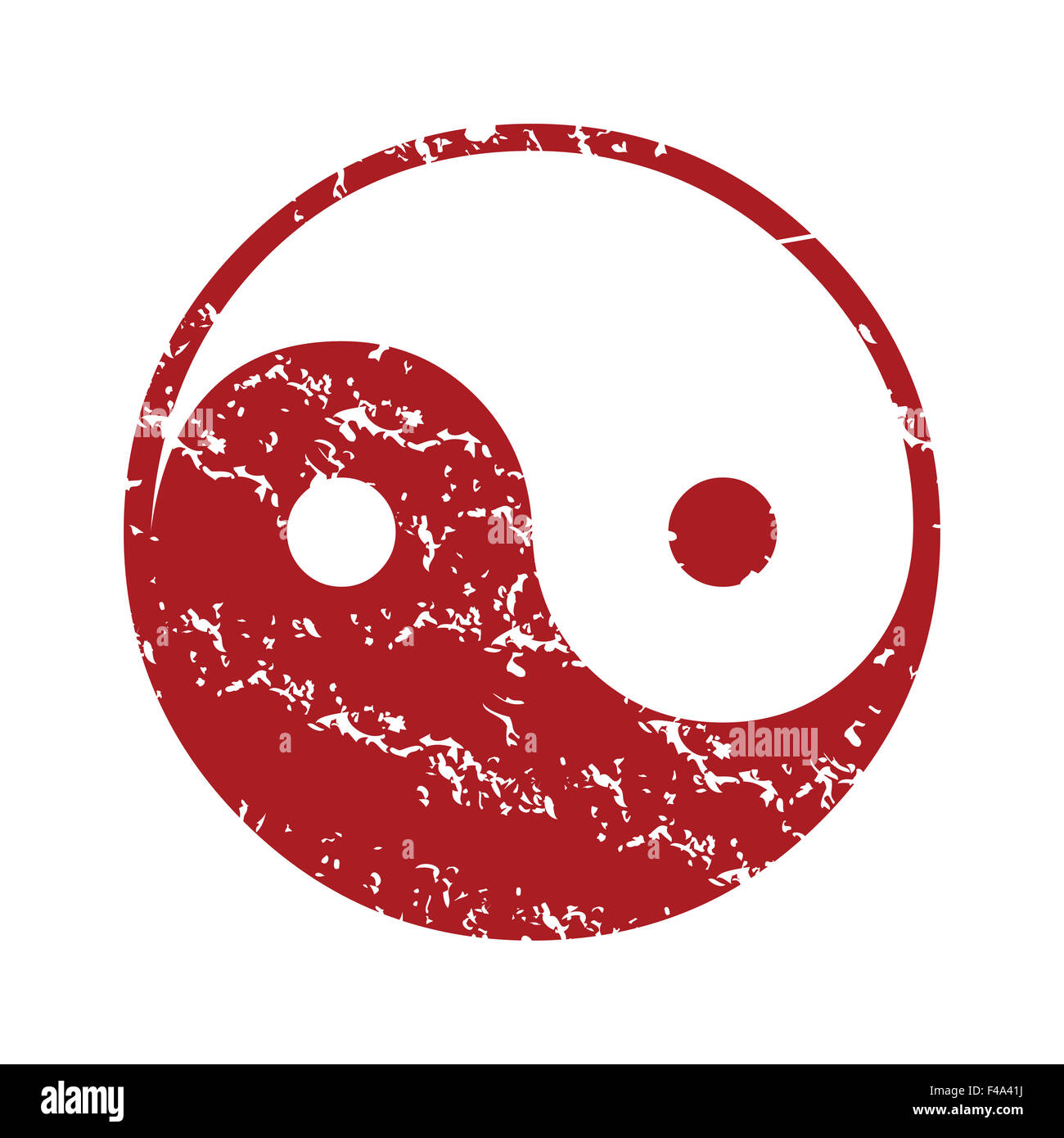 Red grunge Taoism logo Stock Photo