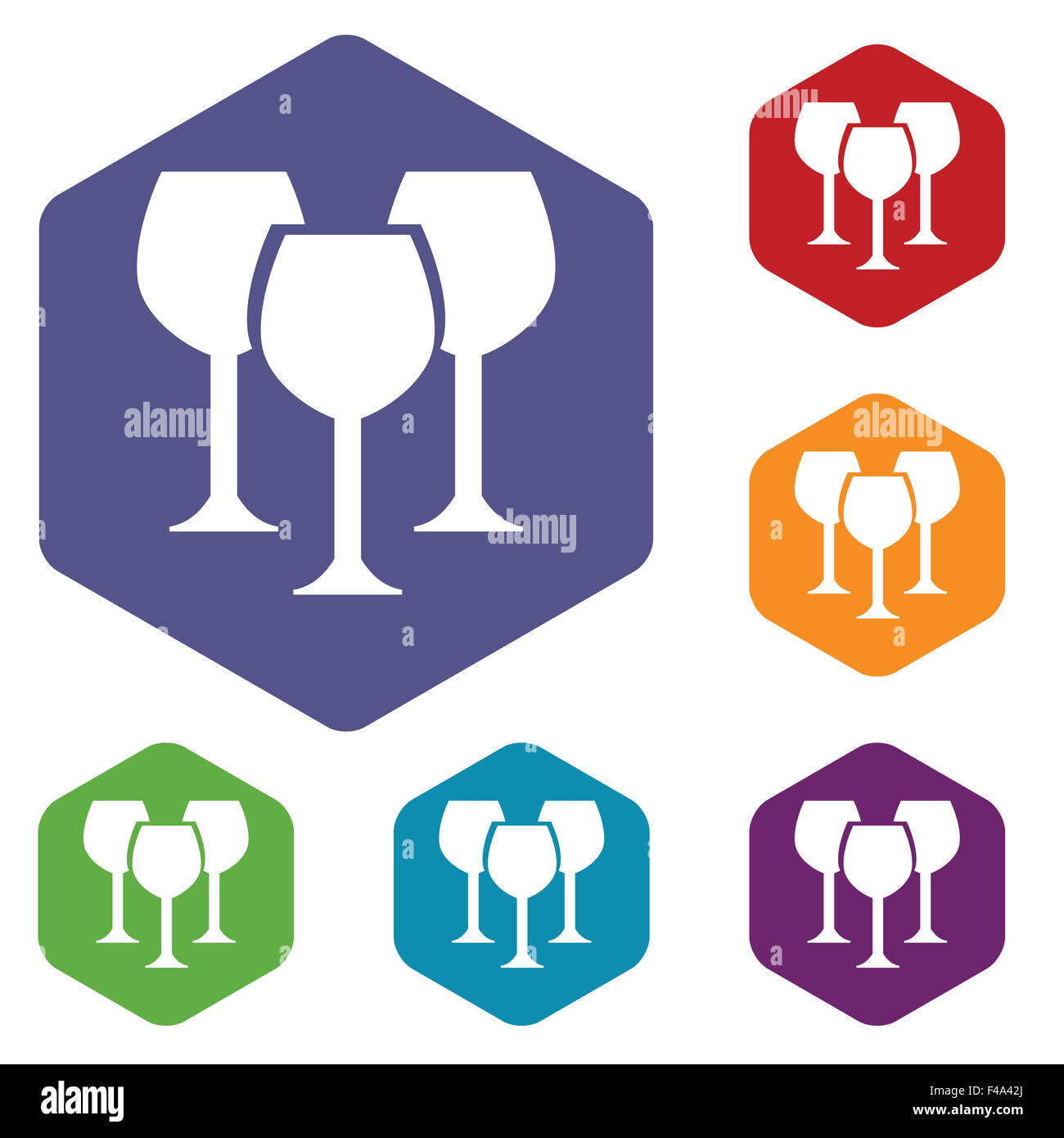 Stemware rhombus icons Stock Photo - Alamy
