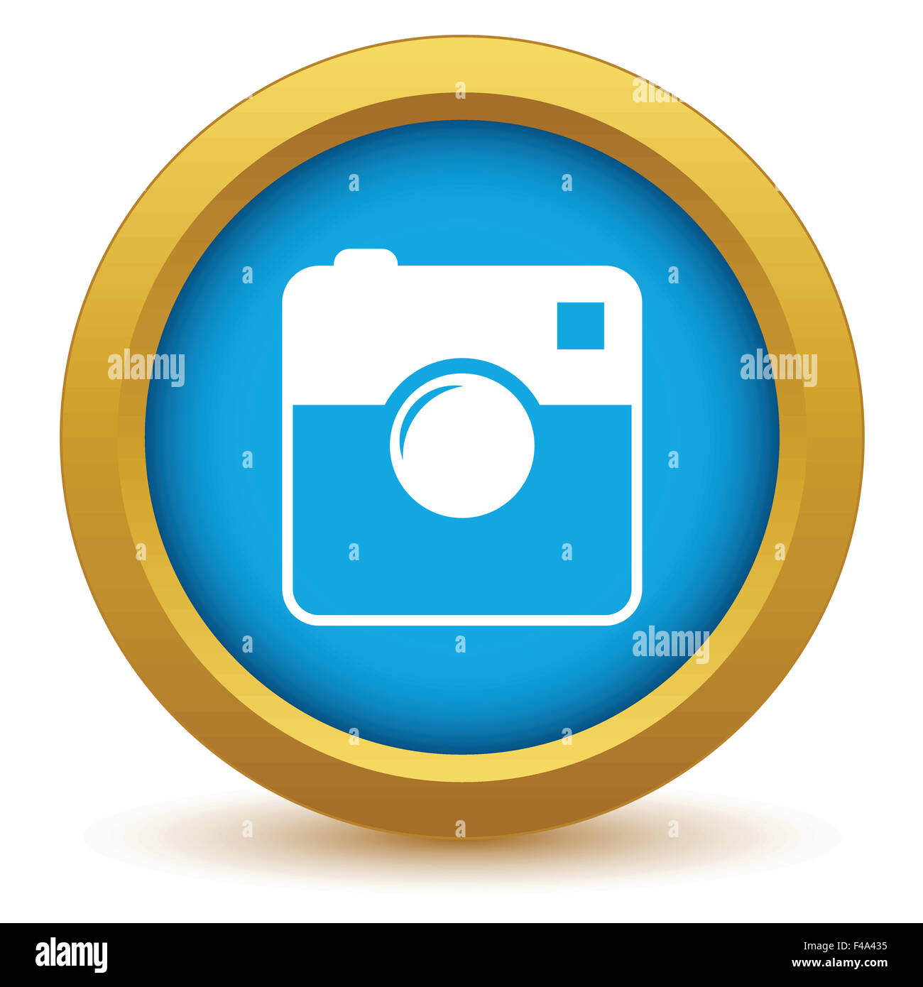Gold camera icon Stock Photo - Alamy