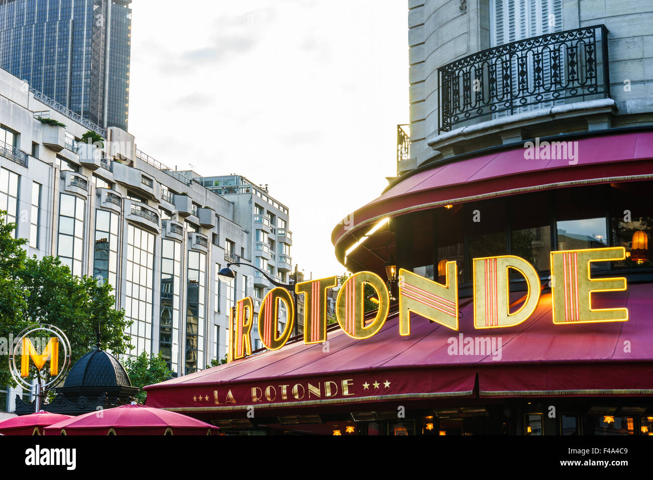 La Rotonde famous cafe in Paris. July, 2015. Paris, France. Stock Photo