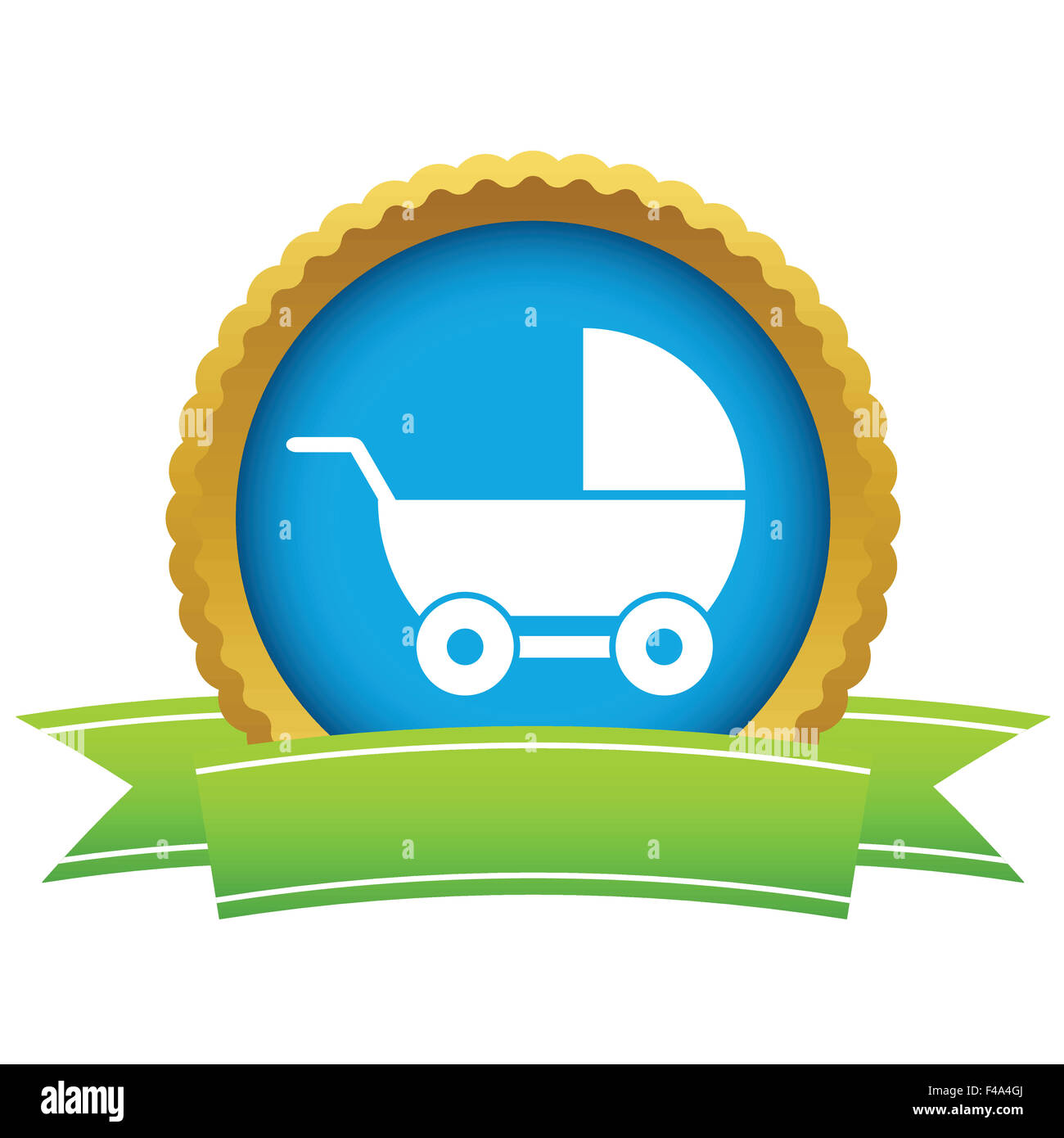 Gold baby carriage logo Stock Photo Alamy