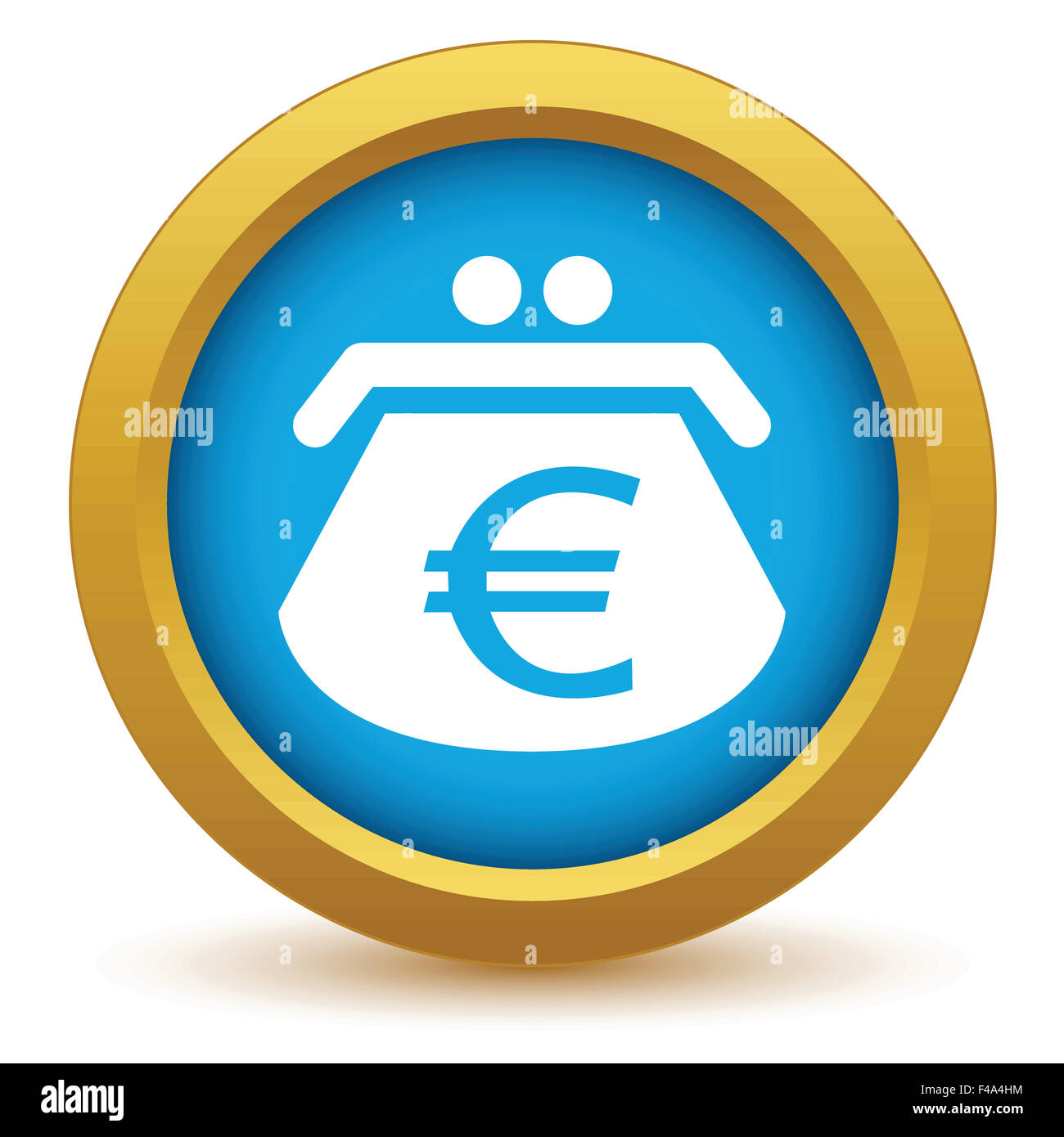 Gold euro purse icon Stock Photo