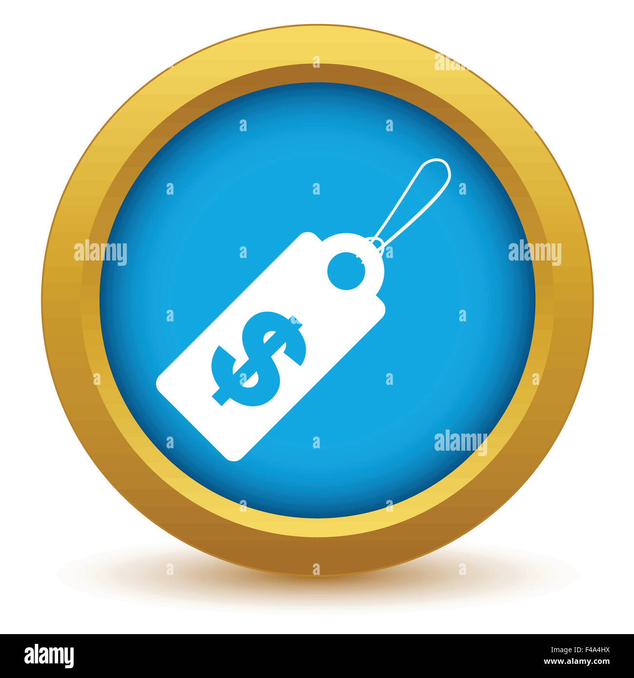 Gold dollar tag icon Stock Photo
