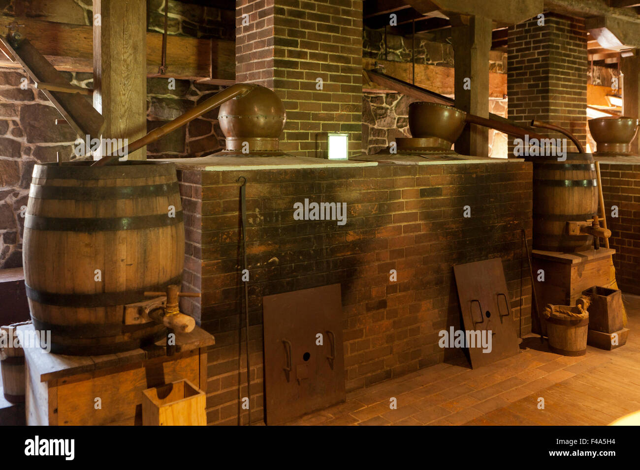 George Washington's Distillery interior - Alexandria, Virginia USA Stock Photo