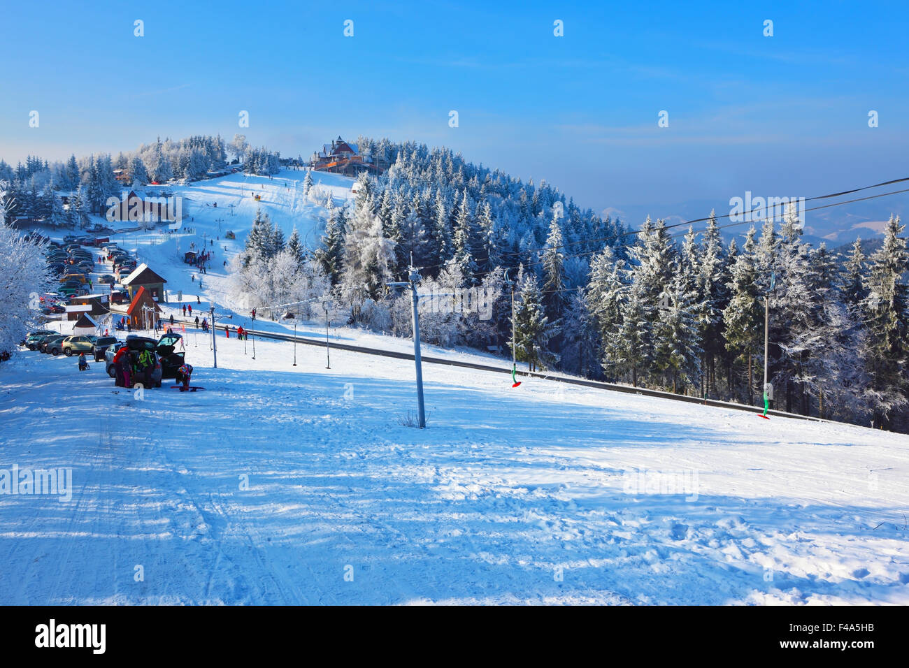 Winter mountain sports resort Stock Photo