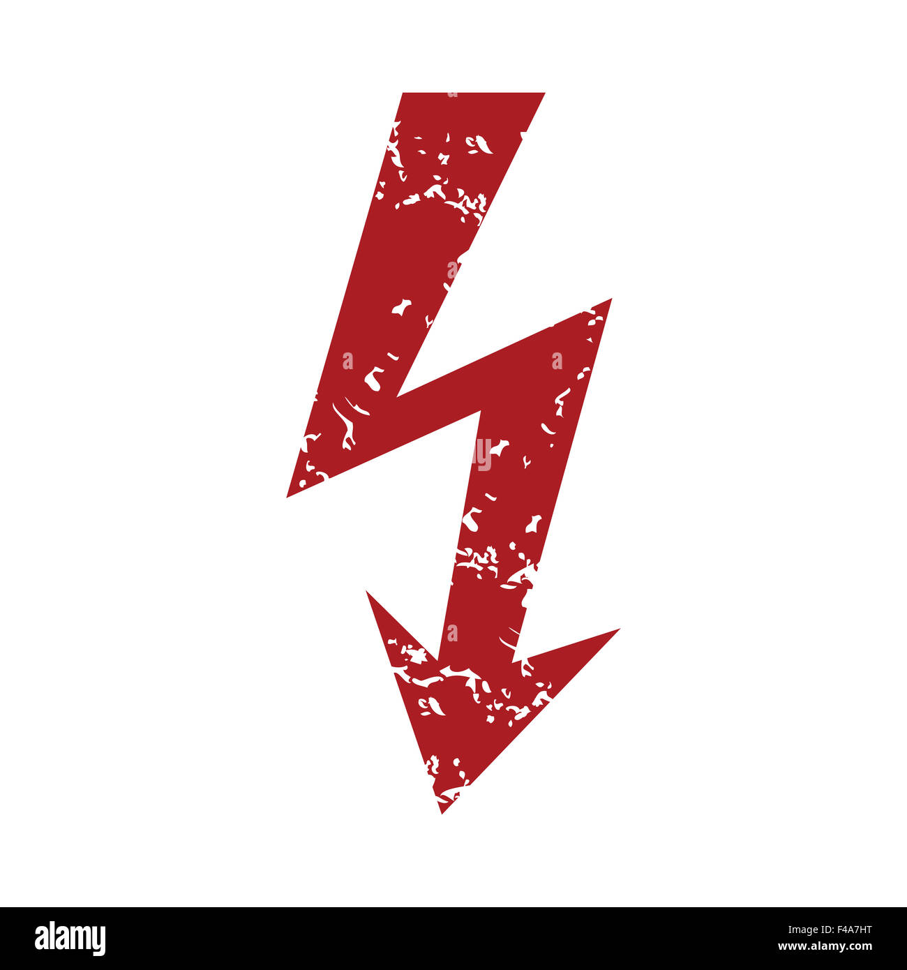 Red grunge lightning logo Stock Photo