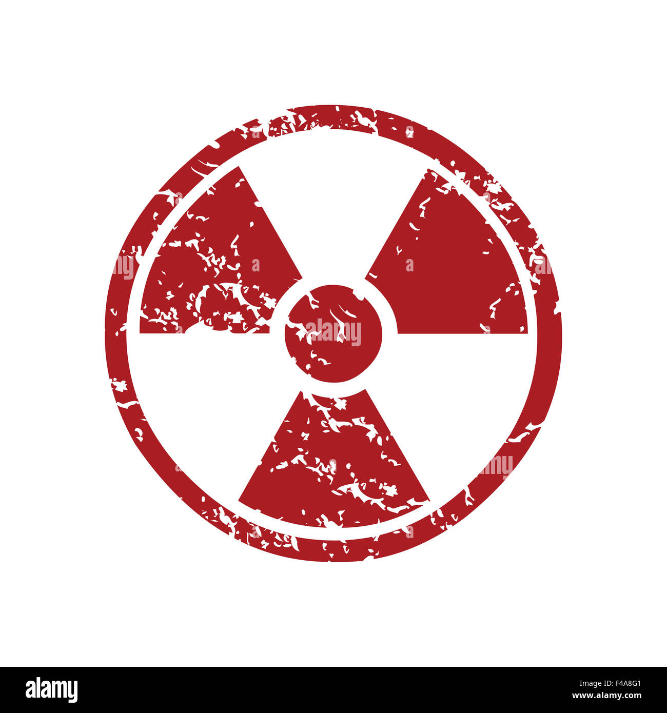 Red grunge nuclear logo Stock Photo