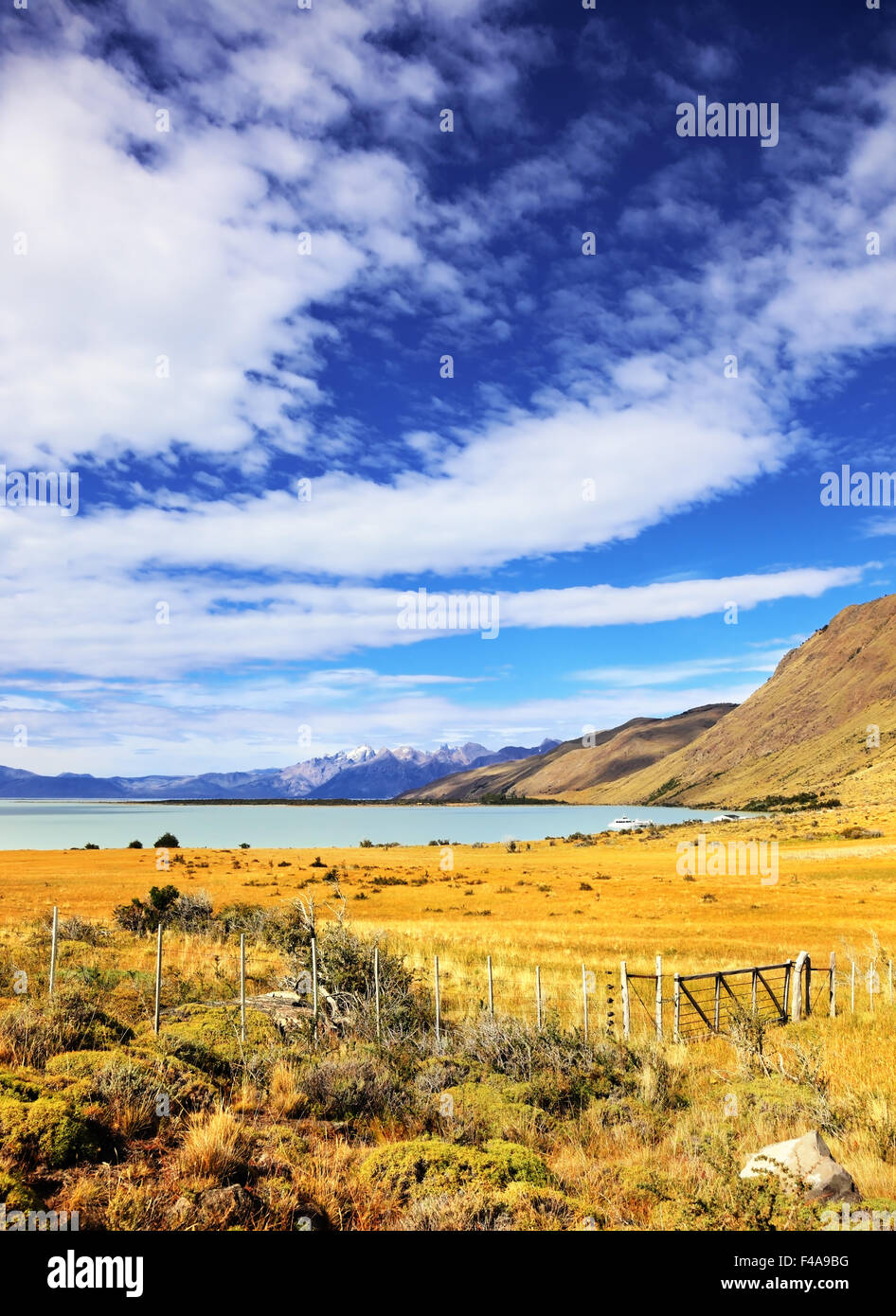 Lake in the Patagonian Andes Stock Photo