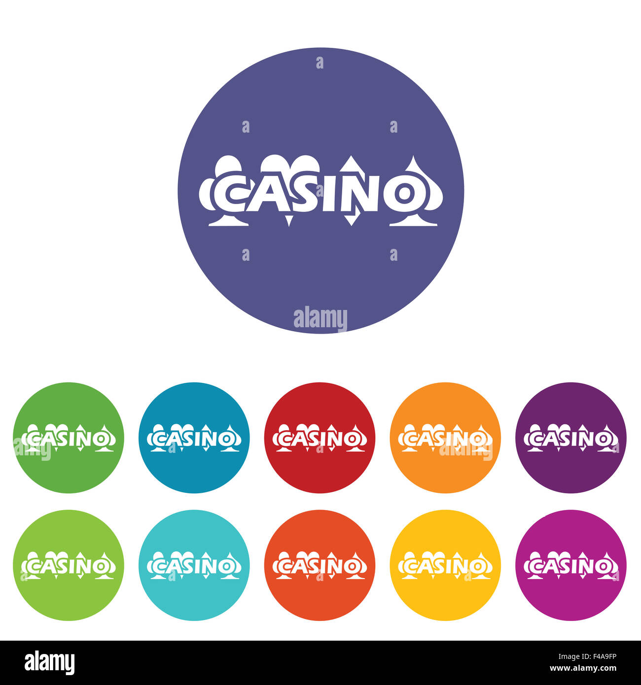 Casino emblem icon set Stock Photo - Alamy