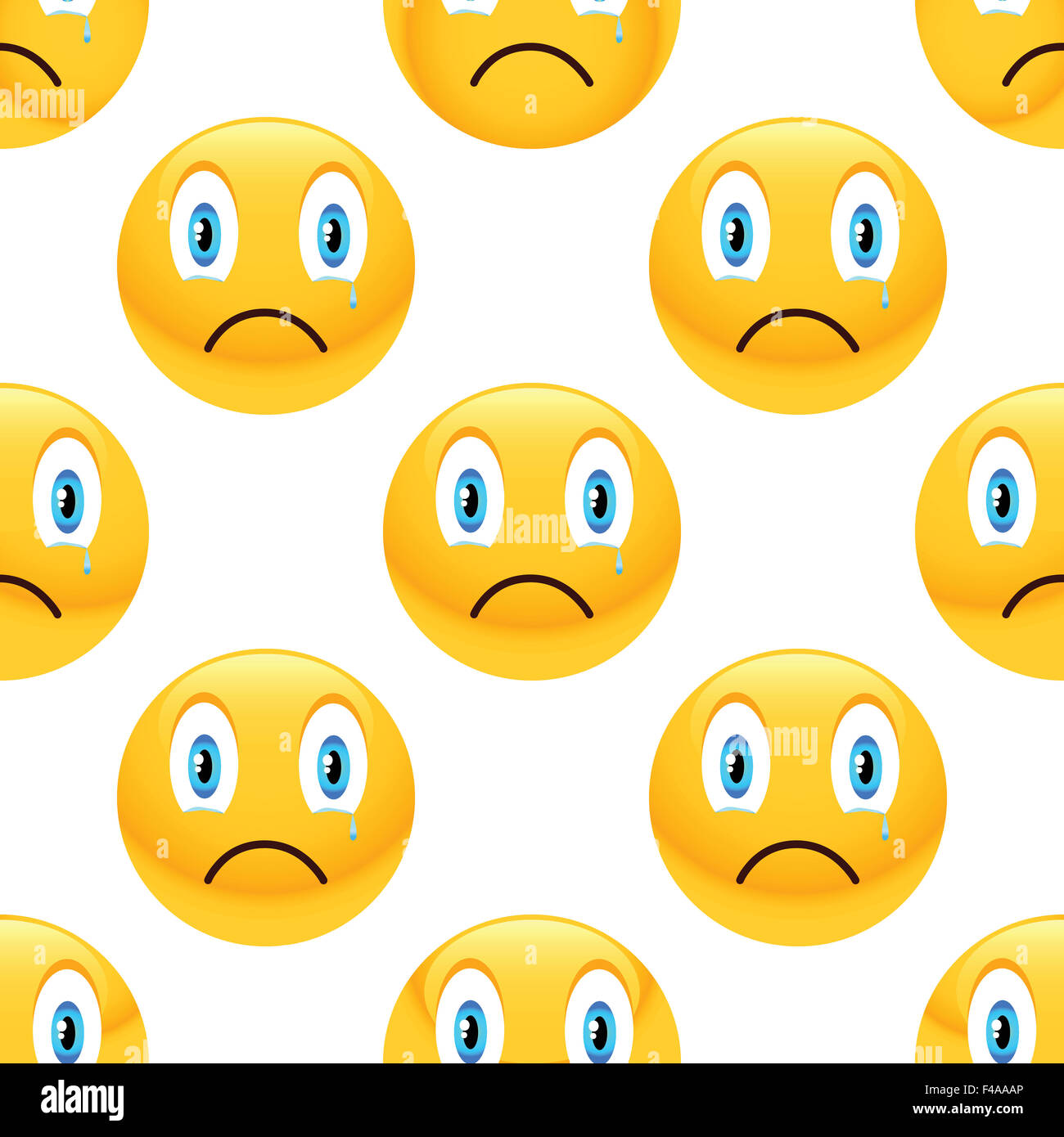 Sad emoticon pattern Stock Photo