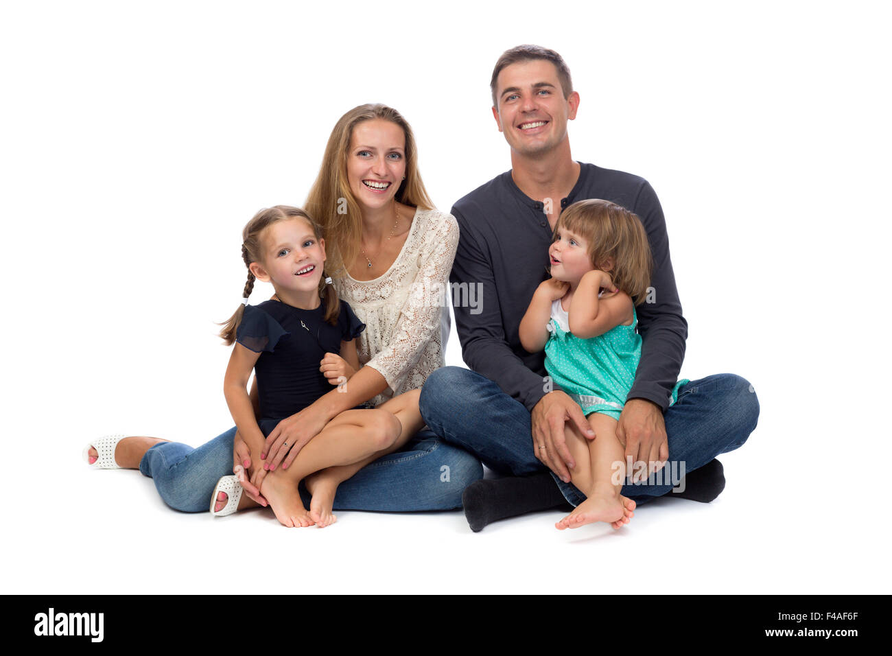 Happy family. Father, mother and children Stock Photo - Alamy