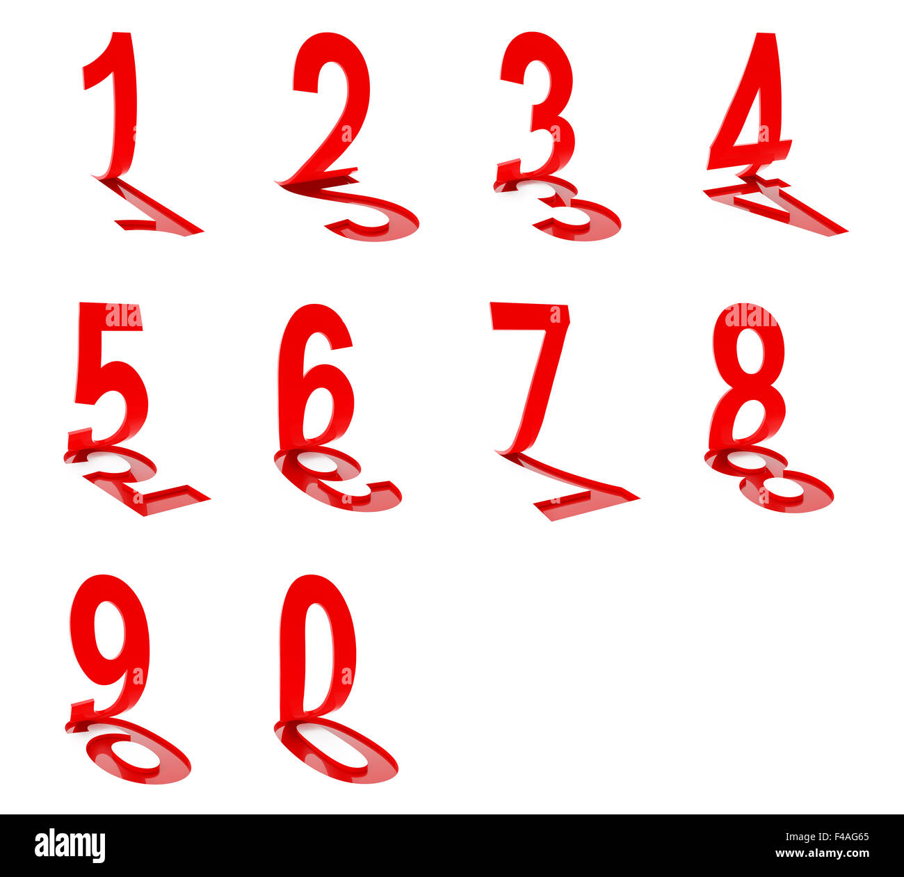 Numbers on white background, 3d render Stock Photo