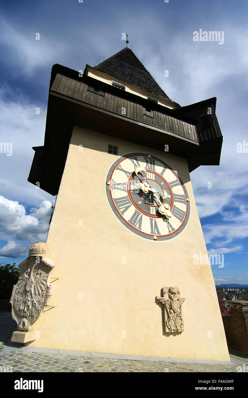 Mountain schloßberg clock tower hi-res stock photography and images - Alamy