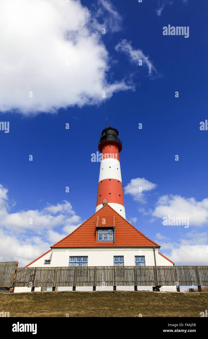 westerhever Lighthouse Stock Photo