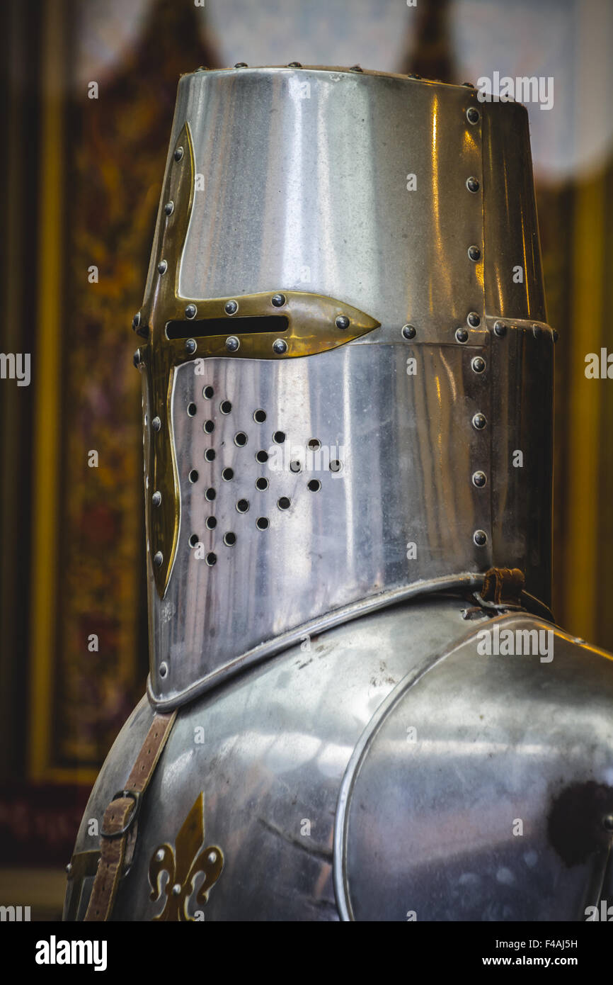 medieval armor made of wrought iron Stock Photo Alamy