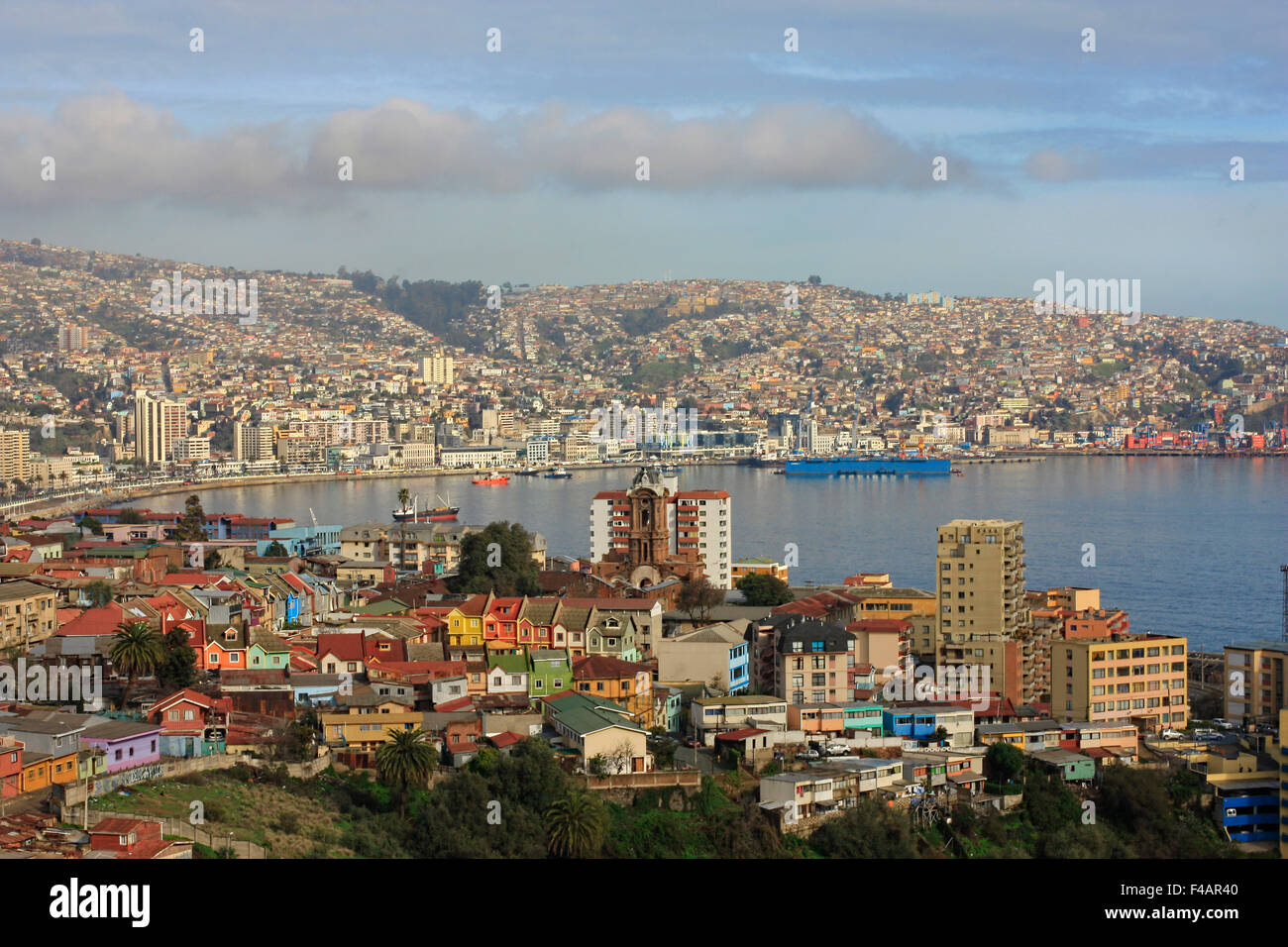 Valparaiso a shipping harbor in South America Stock Photo