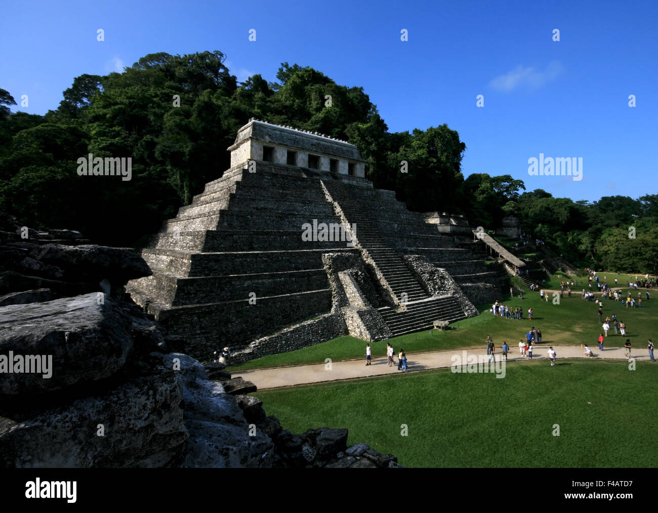 maya ruins in palenque Stock Photo