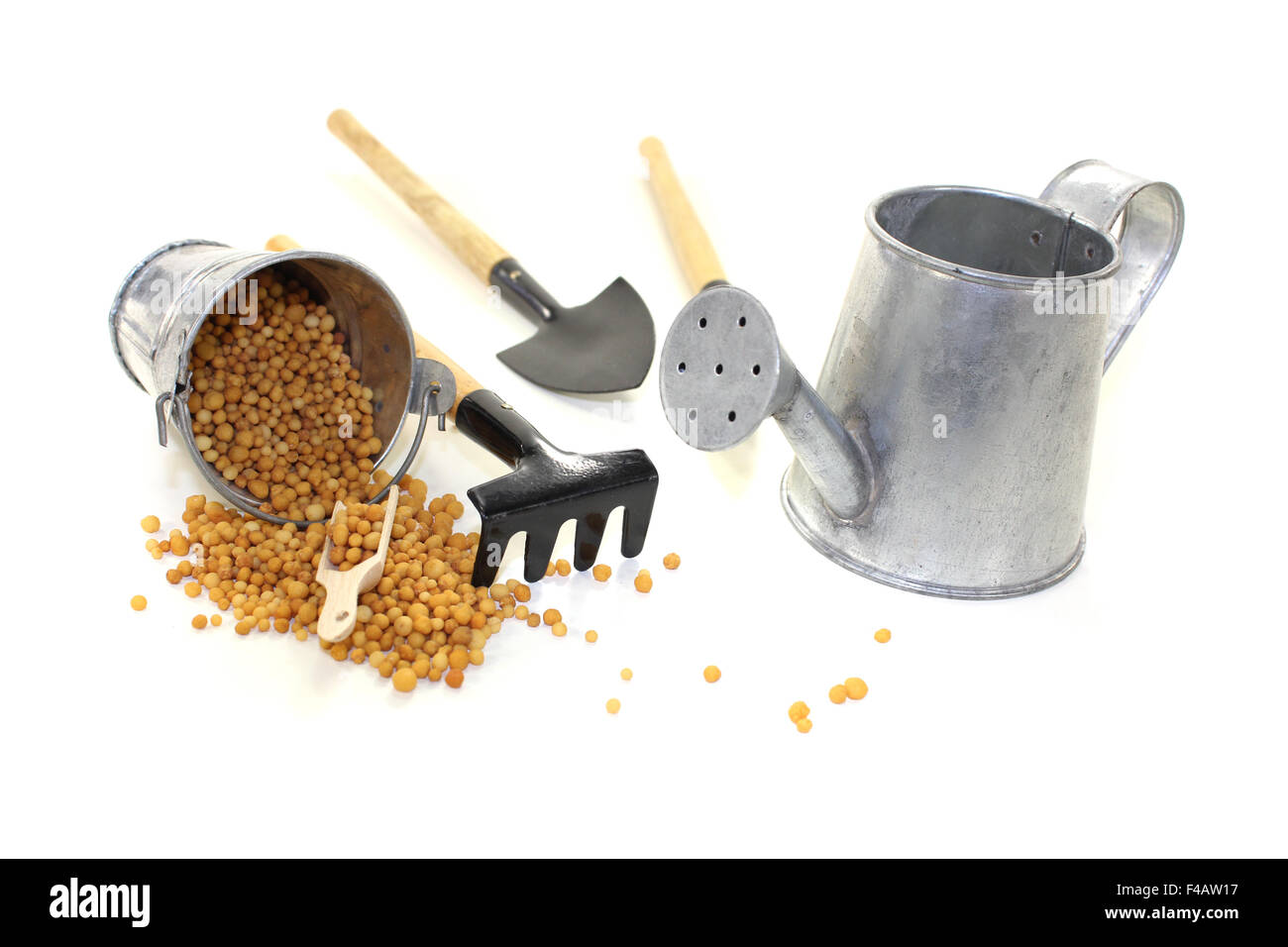 Fertilizer with bucket and bushel Stock Photo Alamy