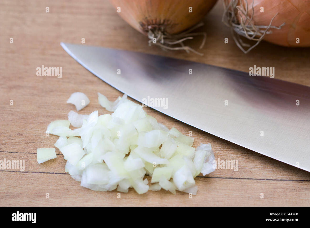 Gehackte Zwiebel - Chopped Onion Stock Photo