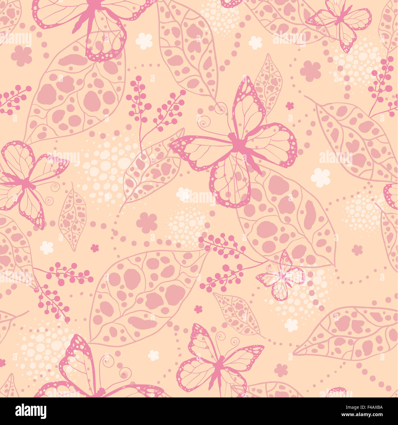 Pink Butterflies Seamless Pattern Background Stock Photo - Alamy