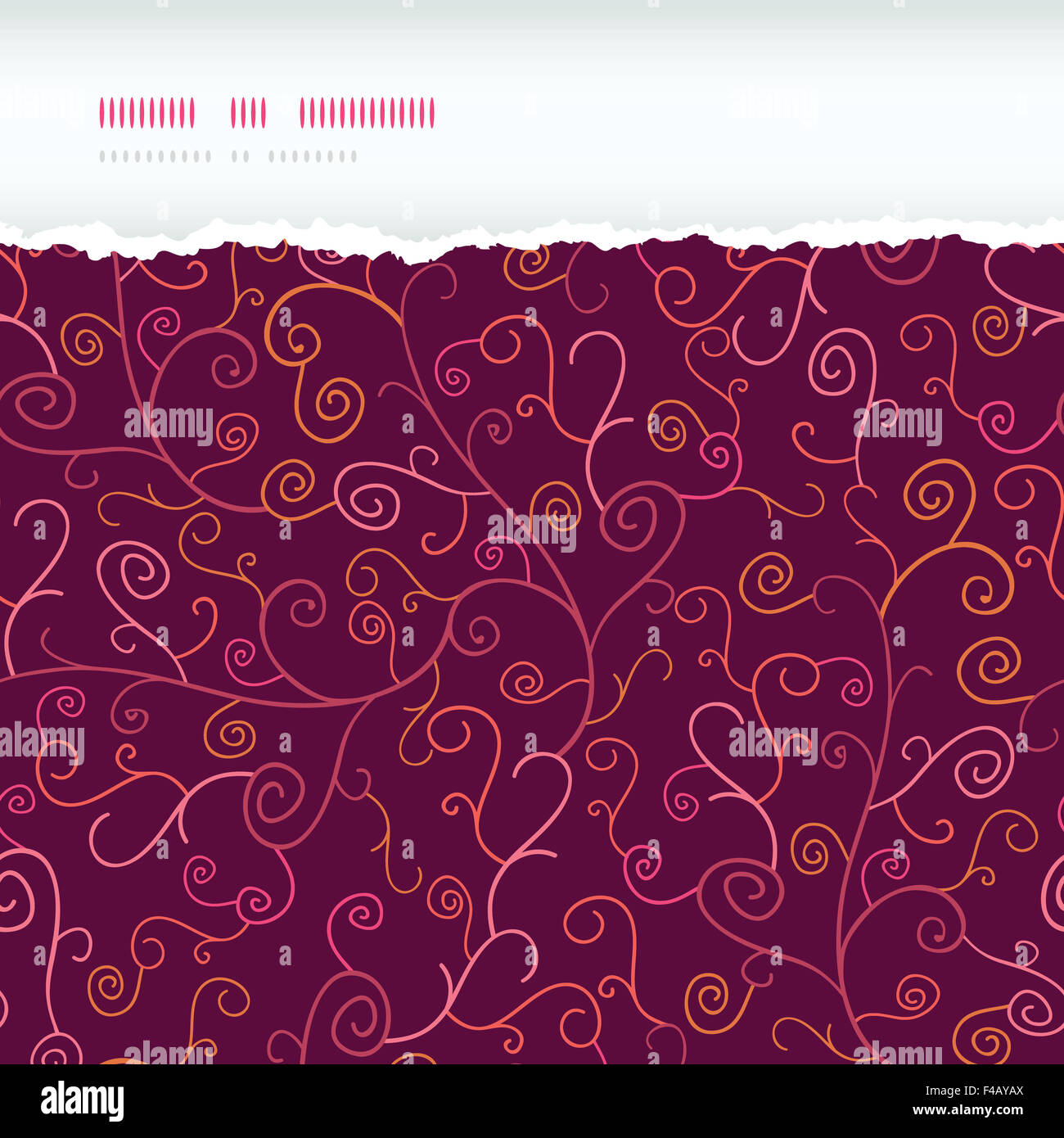 Abstract Swirl Plants Horizontal Torn Seamless Pattern Background Stock ...